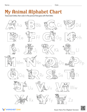 My Animal Alphabet Chart