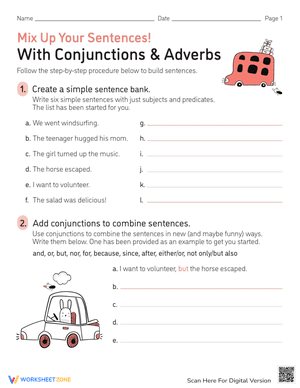 Mix Up Your Sentences! With Conjunctions and Adverb Phrases