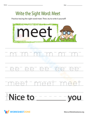 Write the Sight Word: Meet