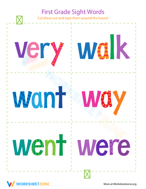 First Grade Sight Words: Very to Were