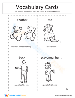 Vocabulary Cards: Going on a Sight Word Scavenger Hunt