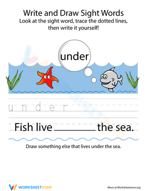 Write and Draw Sight Words: Under