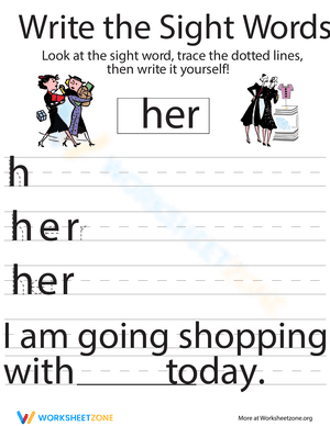 Write the Sight Words: "Her"