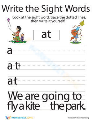 Write the Sight Words: "At"