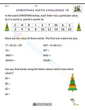 Christmas Math Challenge 1B