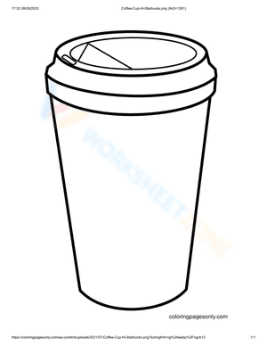 Coffee Cup Hi Starbucks Coloring Page
