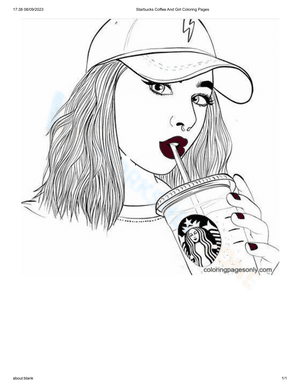 Starbucks Coffee And Girl Coloring Pages