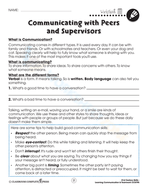 Communicating with Peers and Supervisors