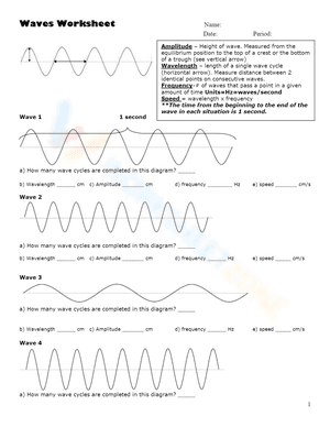Wave Worksheet Secondary