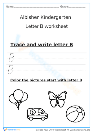 Letter B worksheet