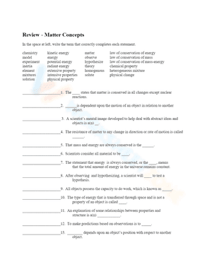 Classification of Matter Worksheets 4