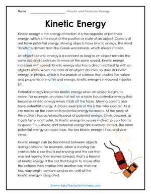 Kinetic Energy Reading