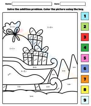 Math Worksheet Color By Numbers