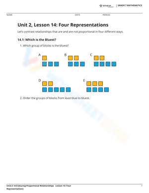 Representations of Constant of Proportionality 1