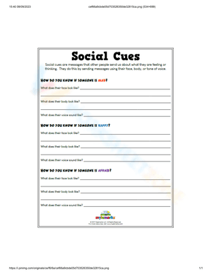 Social Cues Worksheet