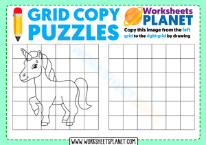 Grid Copy Puzzles Unicorn