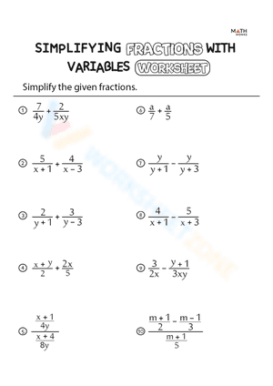 Simplifying Fractions with Variables