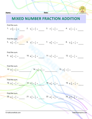 Mixed Number Fraction Addition