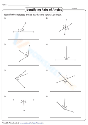 Identifying Pairs of Angles
