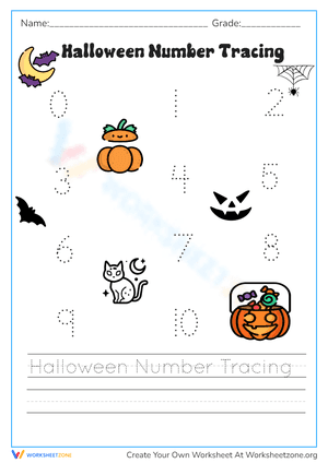 Halloween Number Tracing