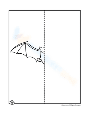 Halloween Bat Symmetry Drawing