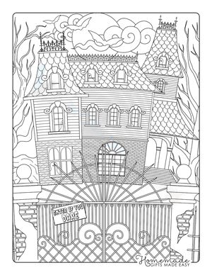 Haunted House Halloween Coloring