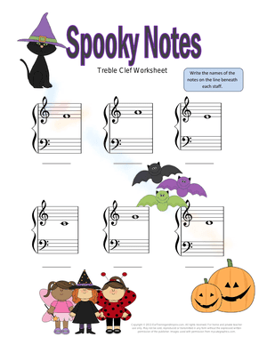 Spooky Notes for Treble Clef