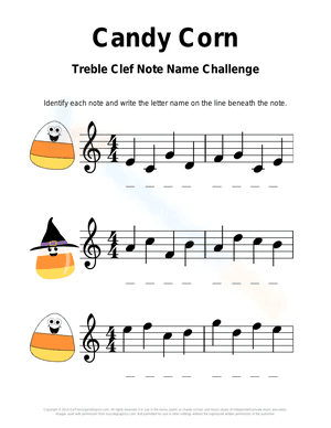 Candy Corn Note Name Challenge 1