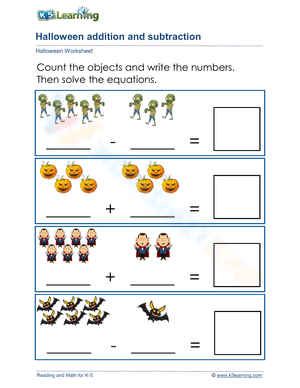 Halloween addition and subtraction
