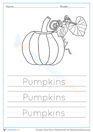 Pumpkins worksheet