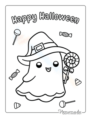 Cute Ghost Coloring Page