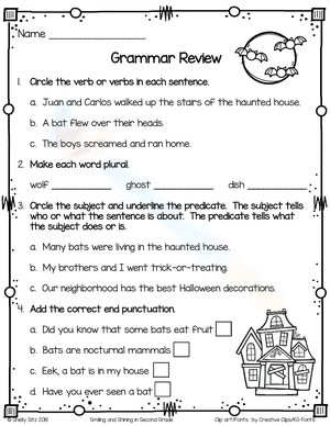 Halloween Grammar Review 2