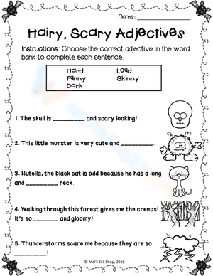 Hairy, Scary Adjectives 2