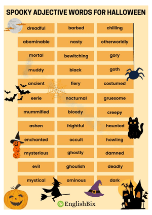 Spooky Adjective Words for Halloween