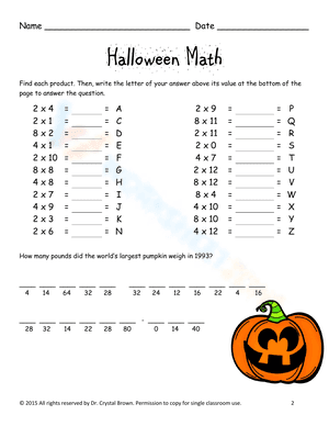 Halloween Math 1