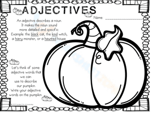 Adjectives Halloween Theme