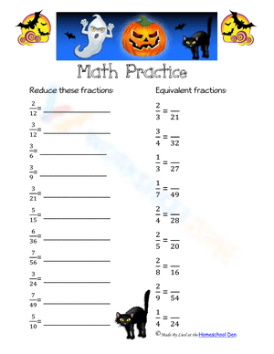 Halloween Fraction Practice 1