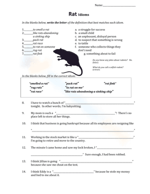 Halloween Idioms Rat