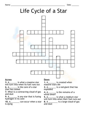 Life Cycle of a Star Crossword 1