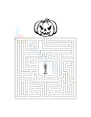 Printable Halloween Maze Coloring Pages