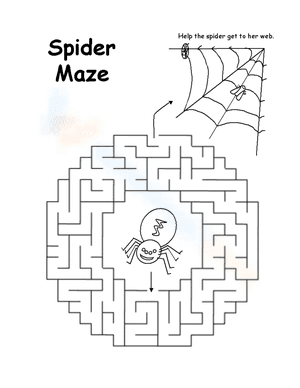 Spider Maze Coloring