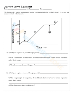 Heating Curve Worksheet Full Version