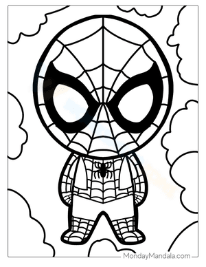Easy Cartoon Spider-Man Coloring