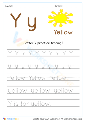 Letter Y Practice