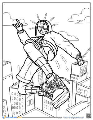 Miles Morales In The Air Coloring Page