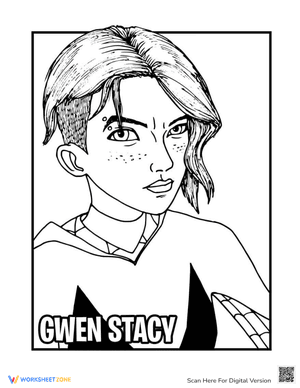 Gwen Stacy From Miles Morales Coloring Page