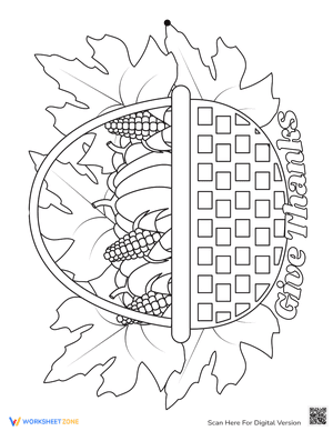 Basket of Fall Produce Coloring Page
