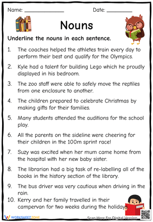 Underline the Nouns 9
