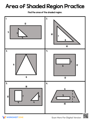 Area of Shaded Region Practice