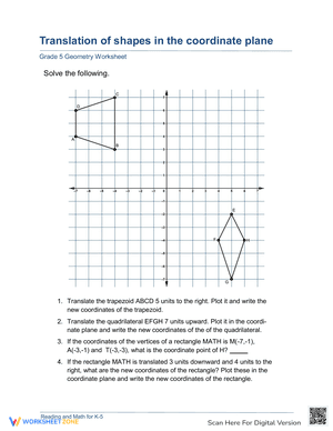 Translation of shapes in the coordinate plane 1